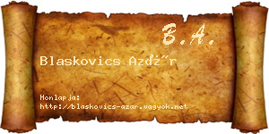 Blaskovics Azár névjegykártya